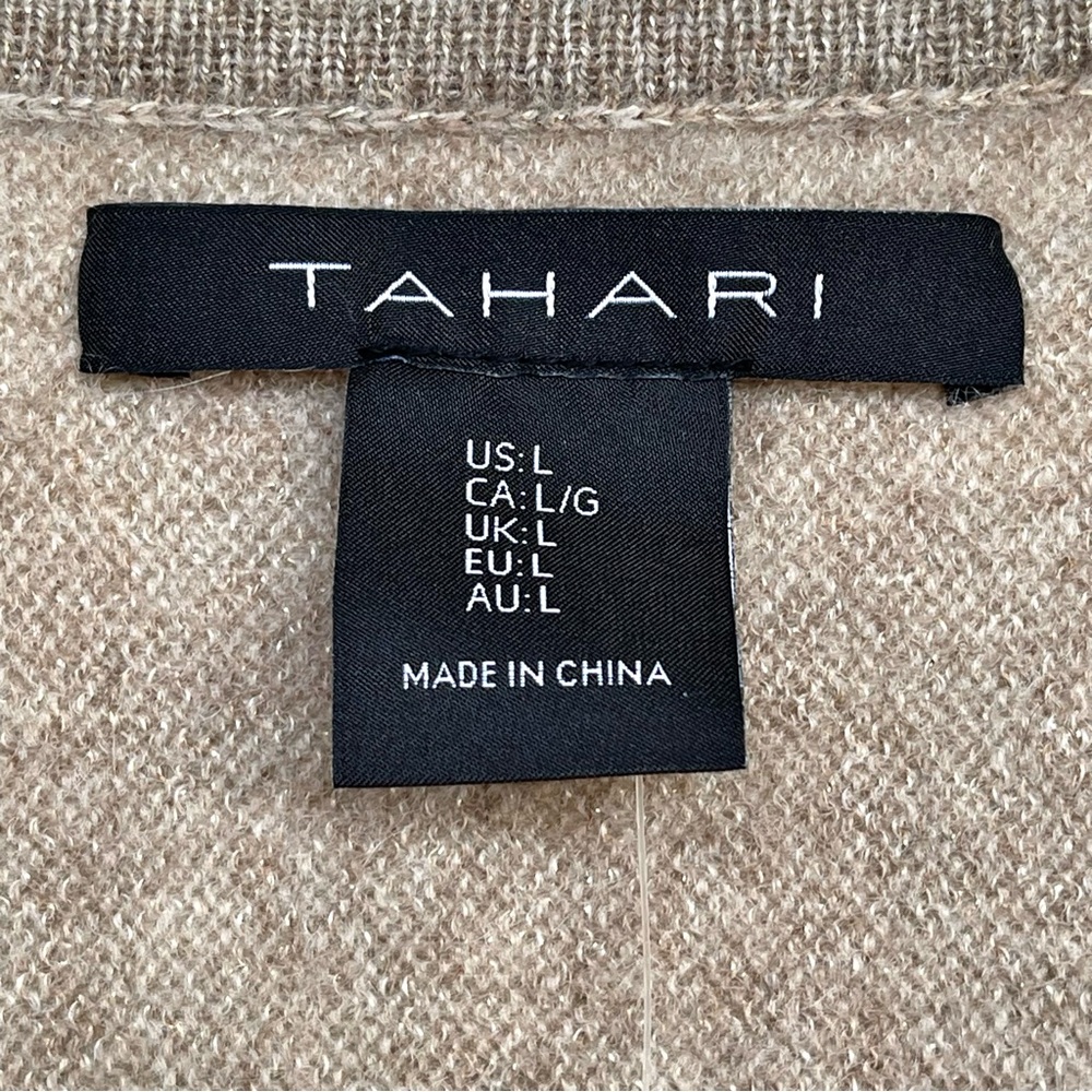 TAHARI Cashmere Sweater Sparkle Long Dolman Sleeve Crew Neck Stretch Pullover - Picture 12 of 14